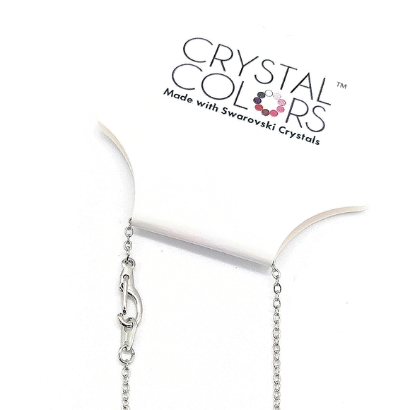 Made with Swarovski Crystals Heart Pendant Necklace in Silver - 3 Colors - 18" - Picture 7 of 8